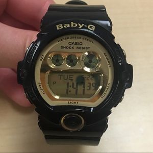 Black Baby G G-Shock Watch with gold details